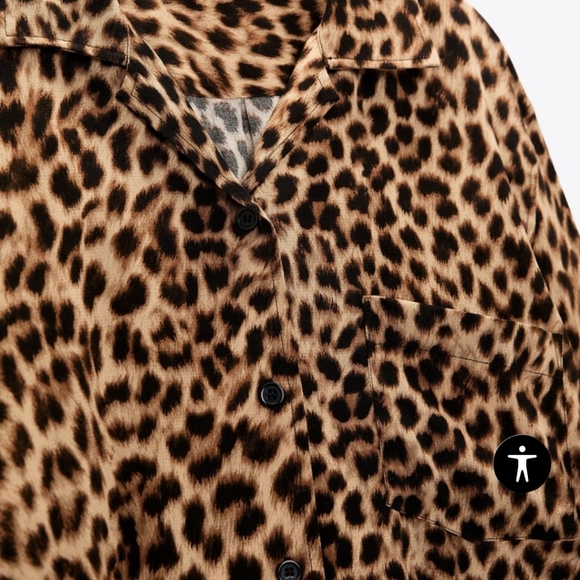 ZARA Leopard Print Button Down Blouse - Picture 3 of 5